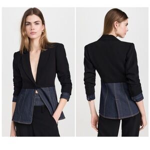 Cinq à Sept Black and Denim Blazer